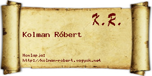 Kolman Róbert névjegykártya