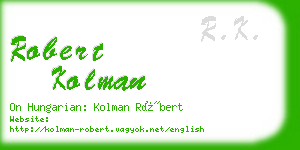 robert kolman business card